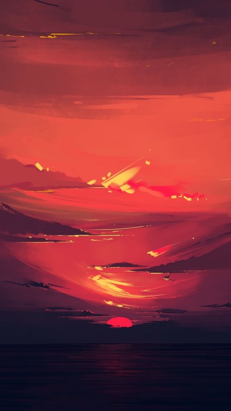 Закат красный