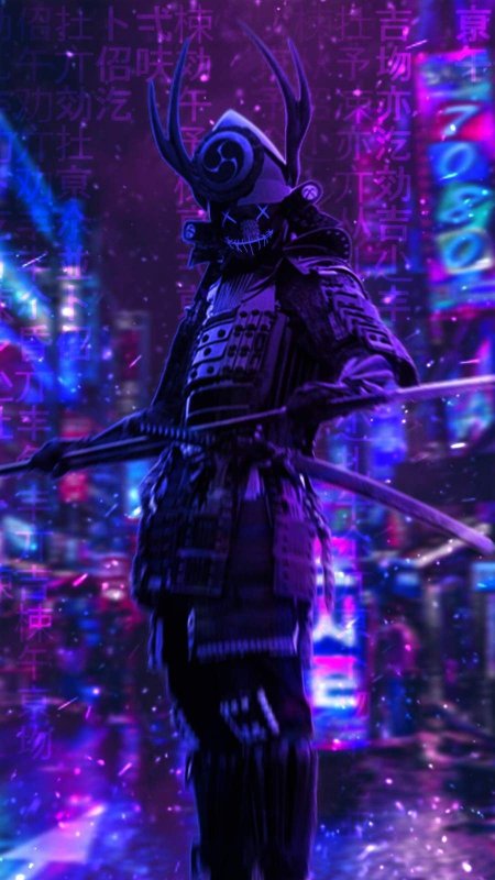Cyberpunk samurai неон