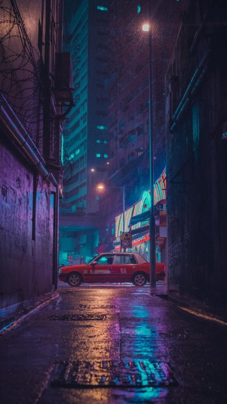 Темный переулок cyberpunk