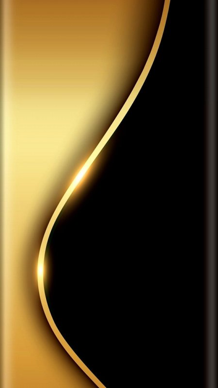 Abstract gold and black background with curves
