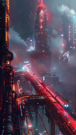 Фантастические города будущего скачать фон 1080 x 1920