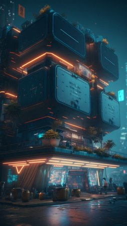 Город киберпанк скачать фон 1080 x 1920