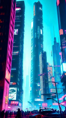 Neon dreams: a journey through cyberpunk city скачать фон 2160 x 3840