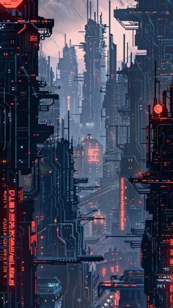 Cyberpunk pixel art скачать фон 1080 x 1920
