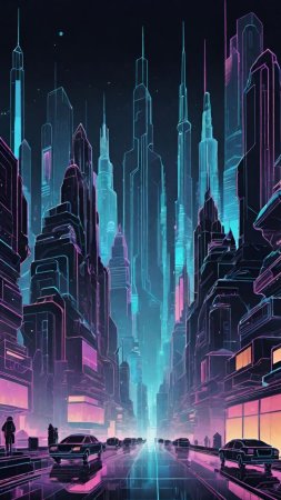Футуризм город скачать фон 1080 x 1920