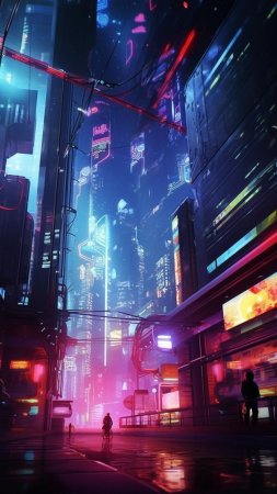 Стиль киберпанка скачать фон 1080 x 1920