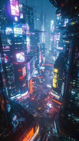 Night city cyberpunk скачать фон 1080 x 1920