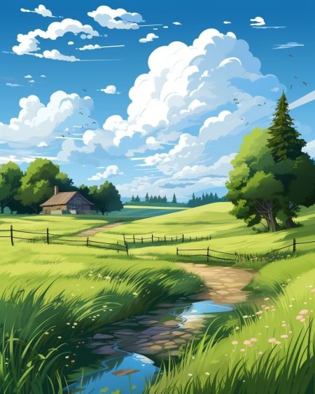 Рисунок летний пейзаж