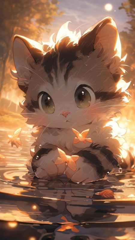 A cute anime cat
