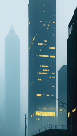 Небоскребы арт скачать фон 1080 x 1920