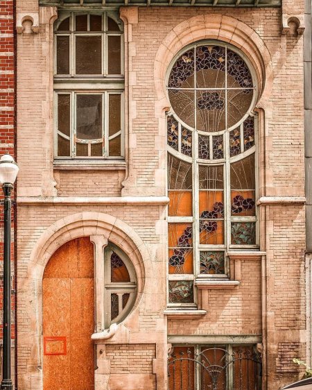 Art nouveau architecture of a house built in the s brussels belgium