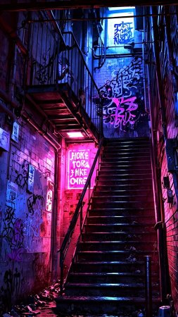 Неоновый стиль скачать фон 2160 x 3840