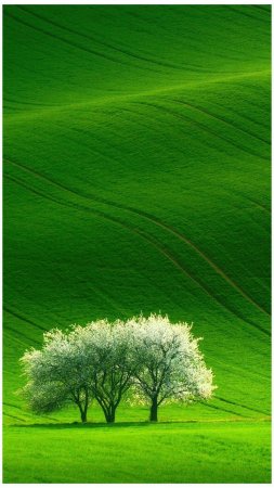 Зеленая природа скачать фон 1424 x 2532
