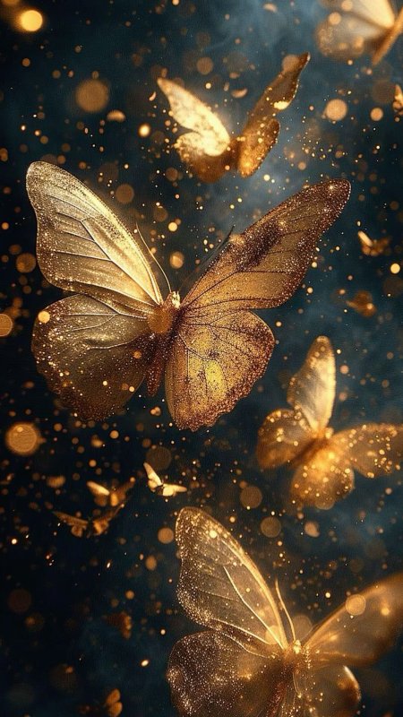 Butterfly in golden sunlight