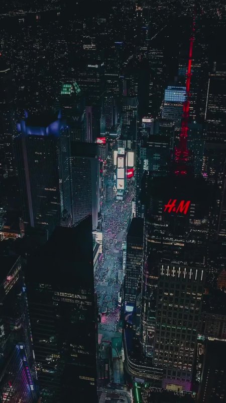 New york dark city night lights buildings view from top скачать фон 1080 x 1920