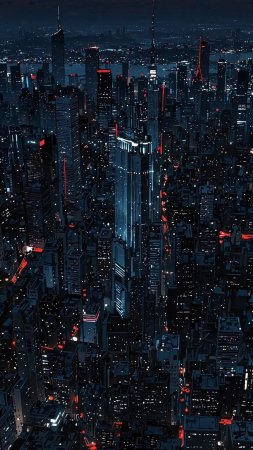 Киберпанк ночной город скачать фон 1424 x 2532