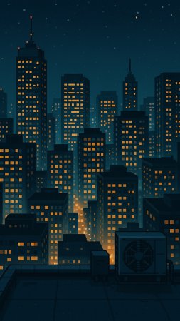 Ночной город рисунки скачать фон 1080 x 1920