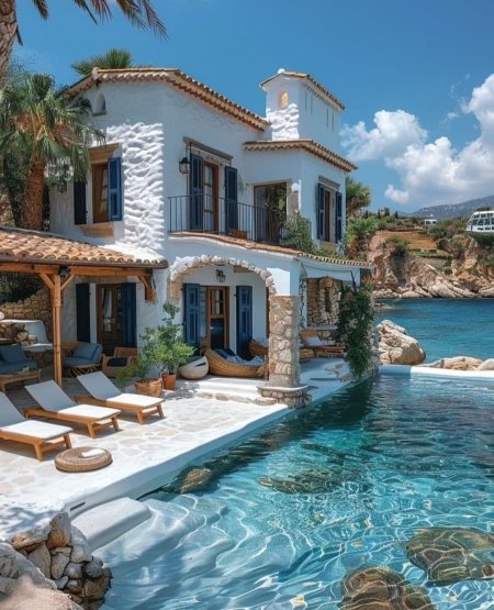 Luxurious beachfront house with pool