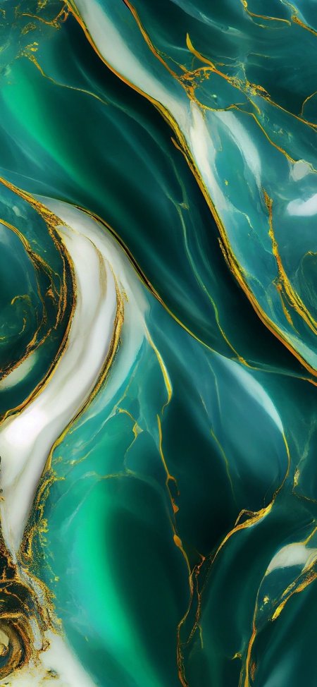 Green and gold marble wallpaper