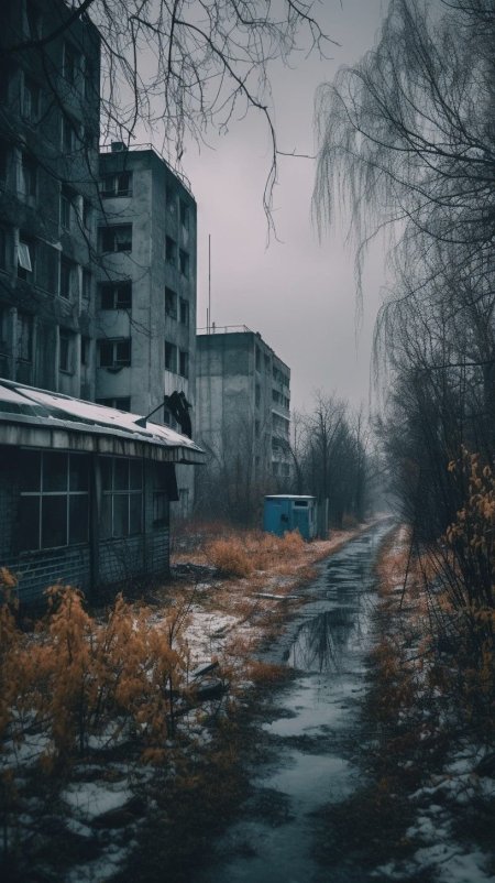 Dark abandoned city