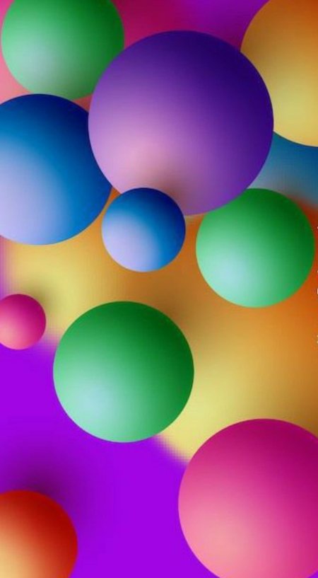 D wallpaper colorful circles and bubbles