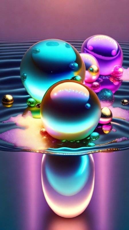 Neon bubbles wallpaper