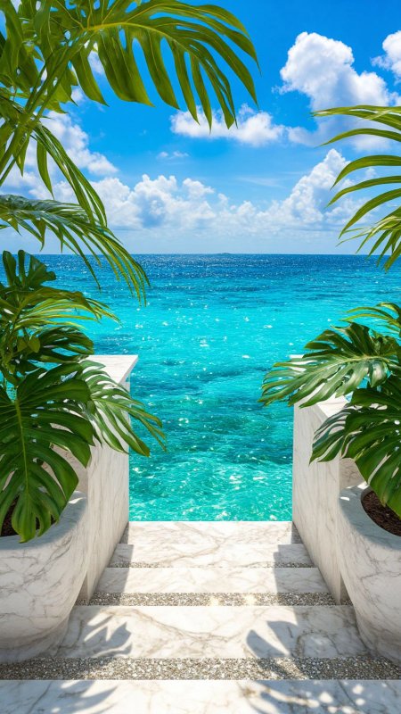 Фотообои море пальмы