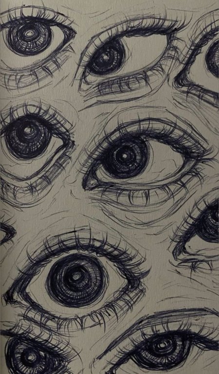 Creepy eyes drawing