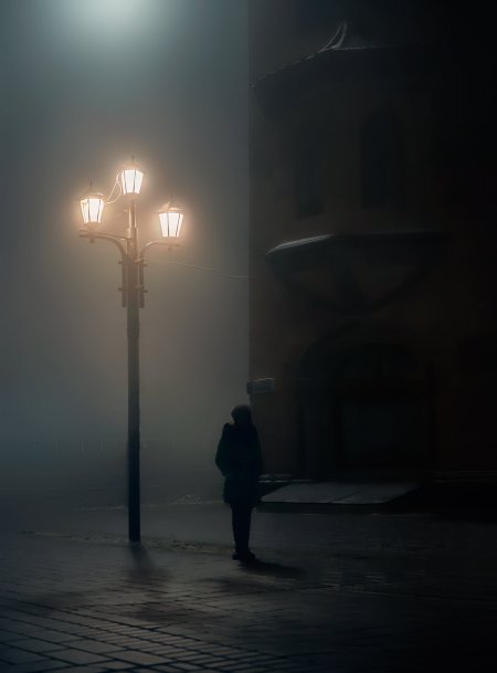 Street lamp in the fog