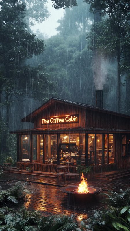 Cozy coffee shop ambience