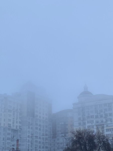 Молочный туман и смог накрыли новосибирск утром ноября