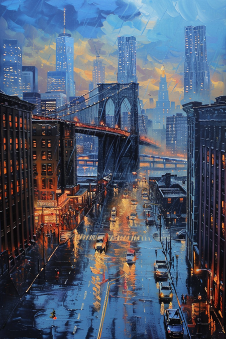 Brooklyn bridge at night