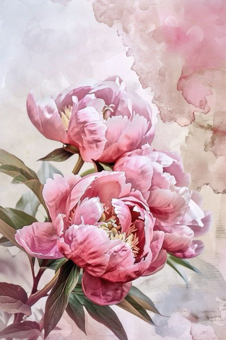 Peony painting
