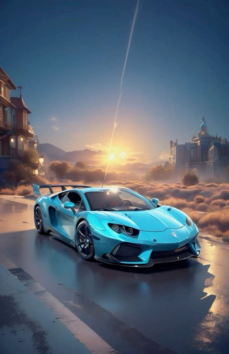 Blue lamborghini