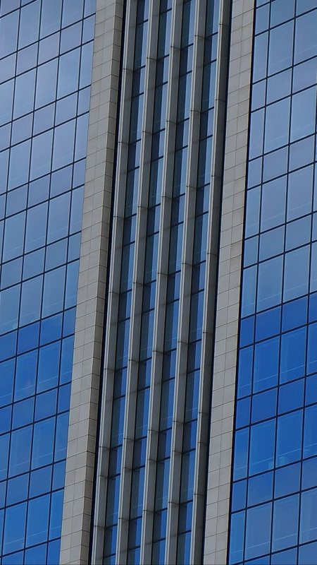 Building wall facade glass