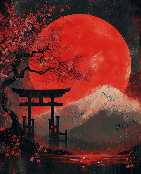 Japanese torii gate art