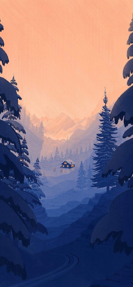 Зимний пейзаж минимализм