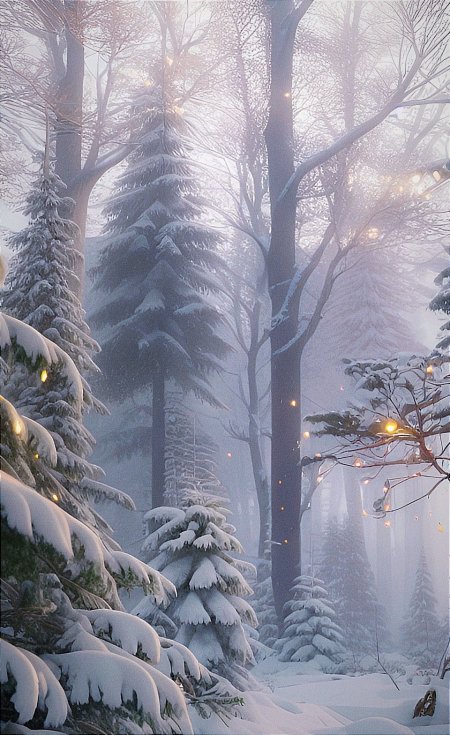 Magical winter forest