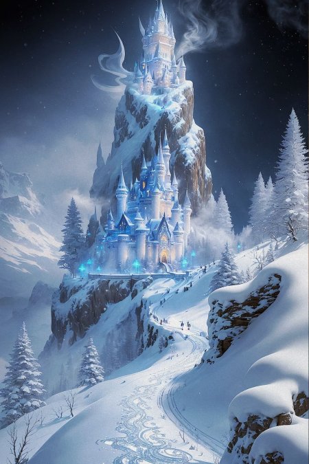 Enchanted winter castle