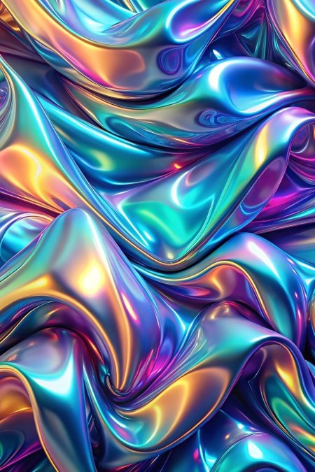 Holographic iridescent satin foil background