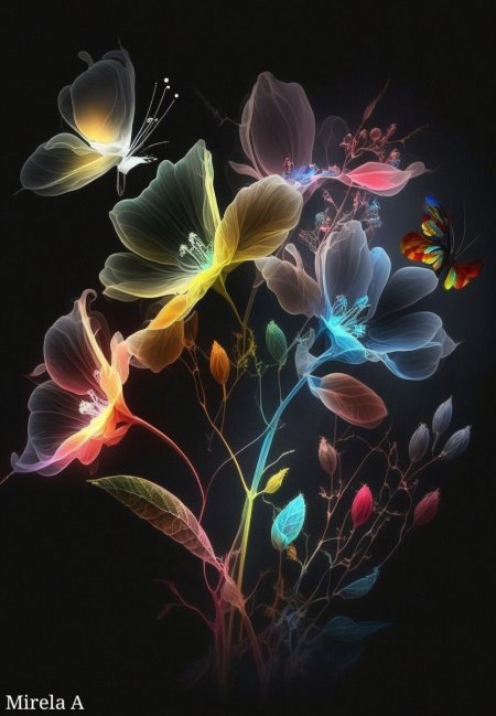 Flowers and butterfly