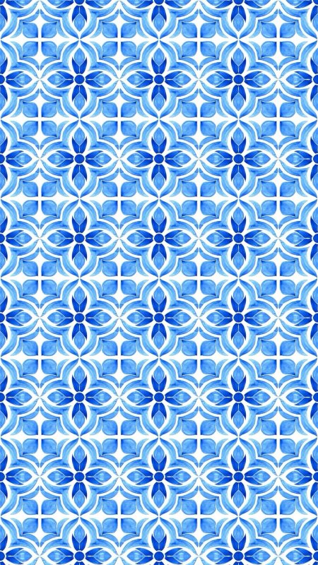 Tile pattern of flower backgrounds white blue