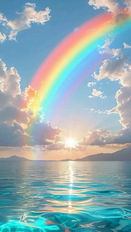 A rainbow in the sky