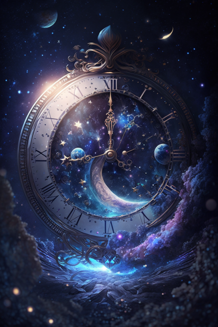 Starry sky clock wall art