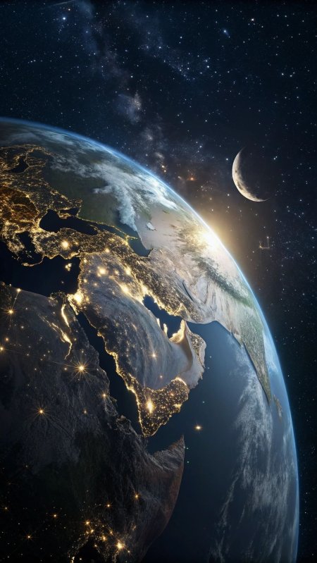 Earth at night from space