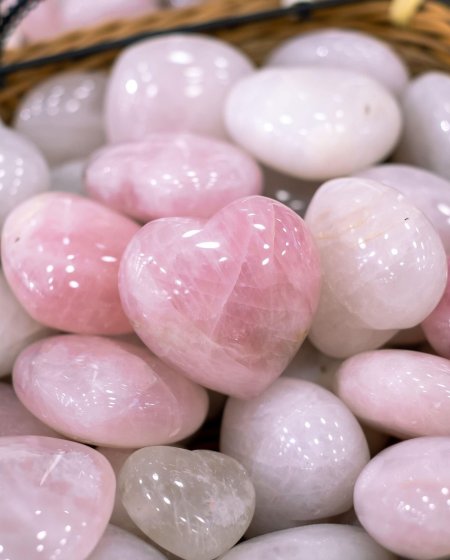 Сердце розовый кварц