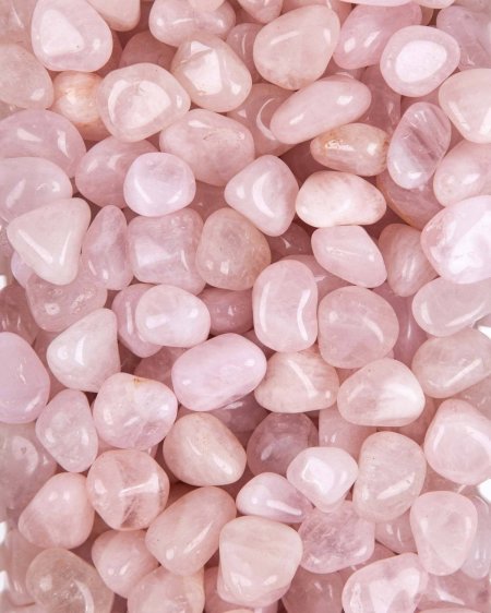 Rose quartz tumbled stones