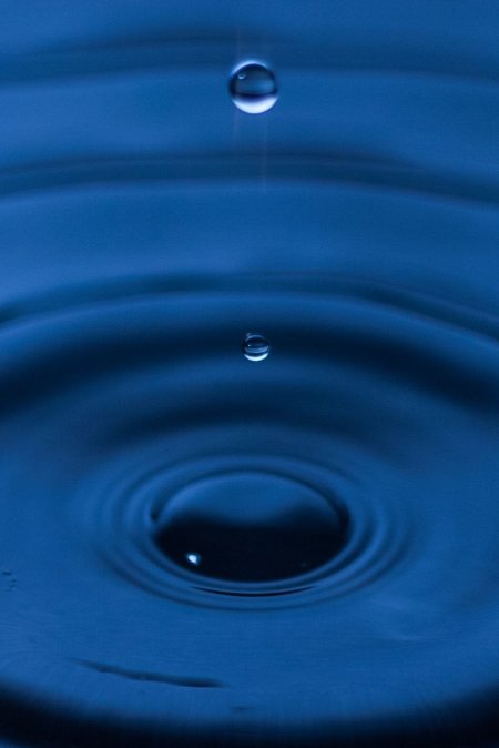 Капля падает в воду