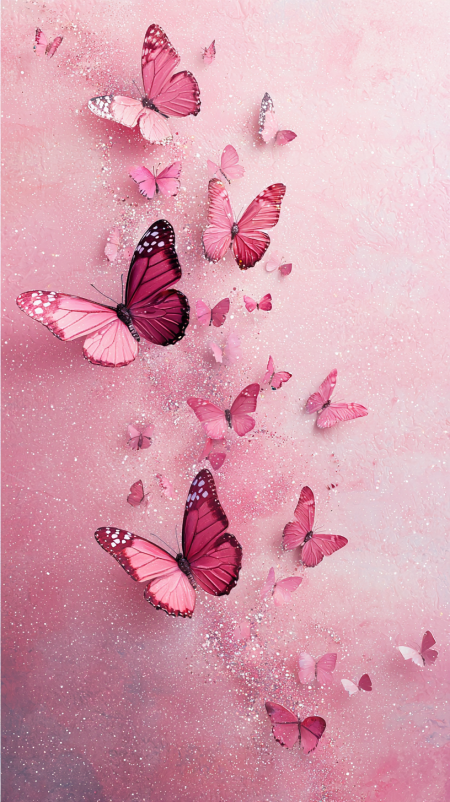 Beautiful pink butterflies wallpaper
