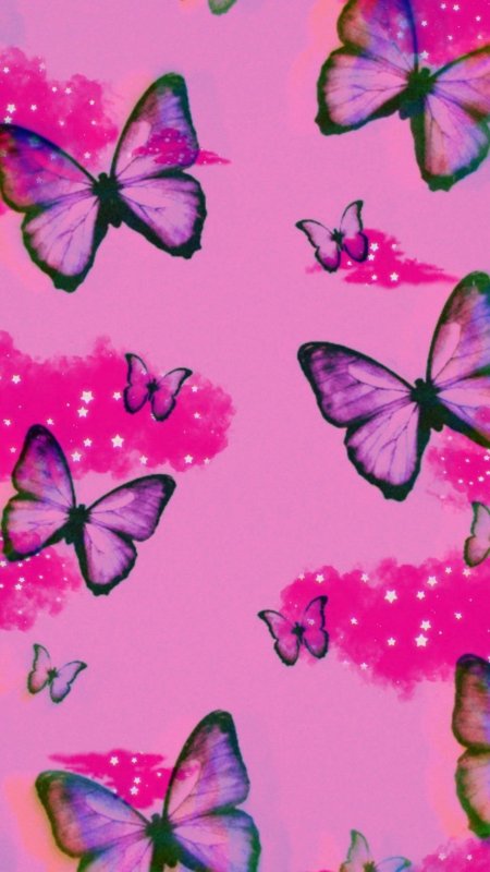 Pink butterfly wallpaper